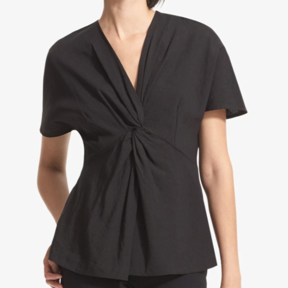 NEW Mm LaFleur Black Stretch Linen Top - w/Tags, Hard To Find! - Picture 5 of 5